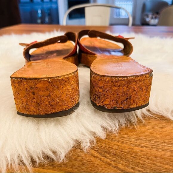 🍋 Max Maros • Women’s Leather & Cork Sandals Size EU 35 - Picture 4 of 10